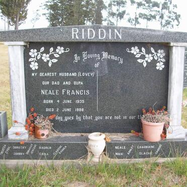 RIDDIN Neale Francis 1935-1988