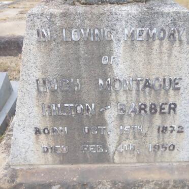 BARBER Hugh Montague, Hilton 1872-1950