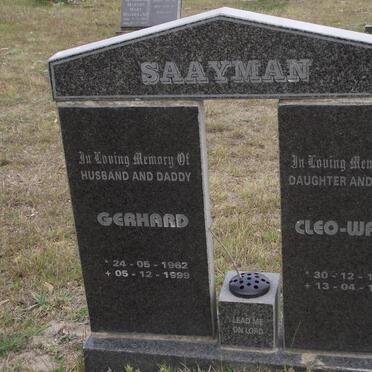 SAAYMAN Gerhard 1962-1999 :: SAAYMAN Cleo-Wania 1992-1997