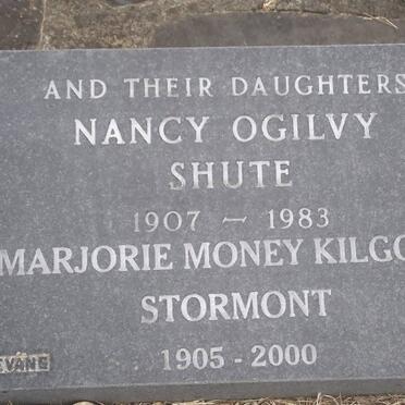 SHUTE Nancy Ogilvy nee STORMONT 1907-1983 :: KILGOUR Marjorie Money nee STORMONT 1905-2000