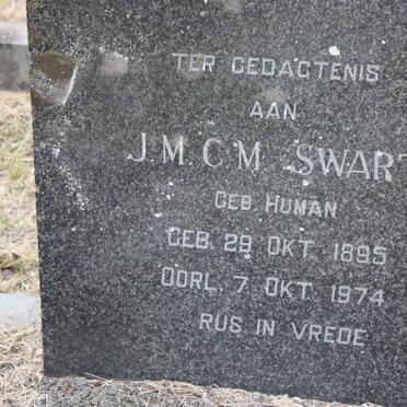 SWART J.M.C.M. nee HUMAN 1895-1974