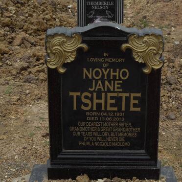 TSHETE Noyho Jane 1931-2013