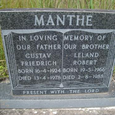 MANTHE Gustav Friedrich 1924-1978 :: MANTHE Leland Robert 1966-1988