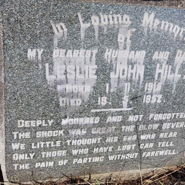 HILL Leslie John 1915-1952