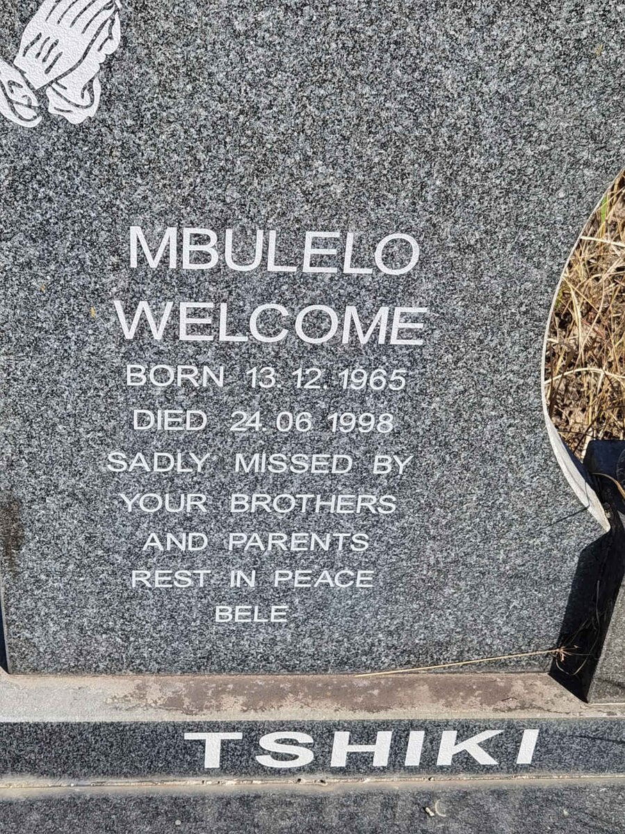 TSHIKI Mbulelo Welcome 1965-1998