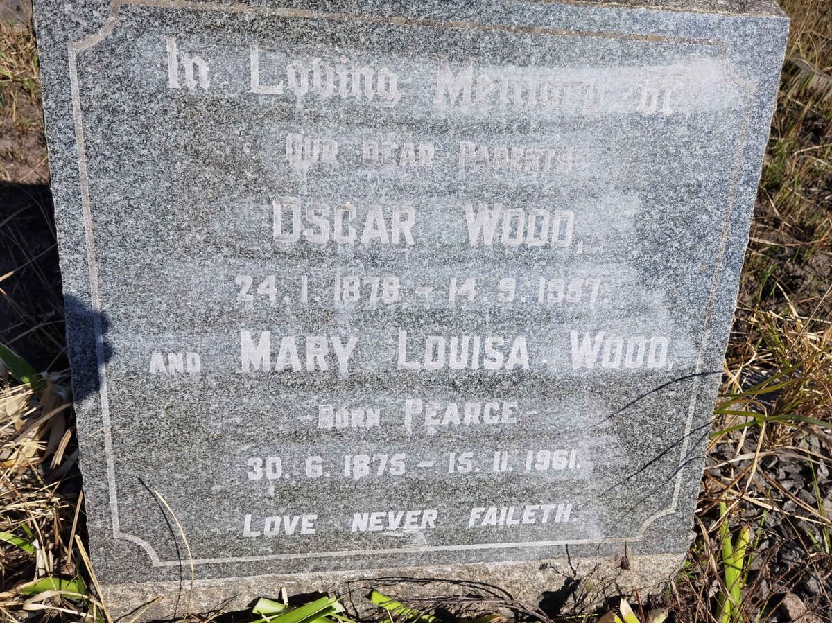 WOOD Oscar 1878-1957 &amp; Mary Louisa PEARCE 1875-1961