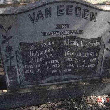 EEDEN Cornelius Johannes Albertus, van 1890-1972 &amp; Elizabeth Jacoba JOUBERT 1891-1985