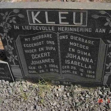 KLEU Ockert Johannes 1906-1970 &amp; Johanna Isabella 1914-1986