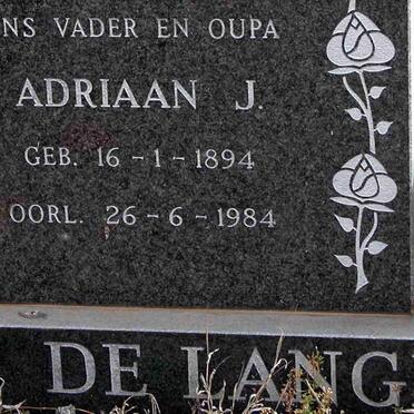 LANGE Adriaan J., de 1894-1984