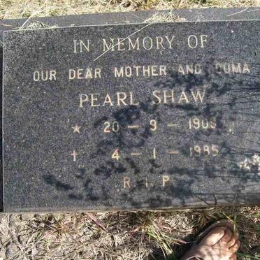 SHAW Pearl 1908-1985