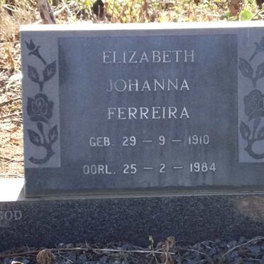 FERREIRA Elizabeth Johanna 1910-1984