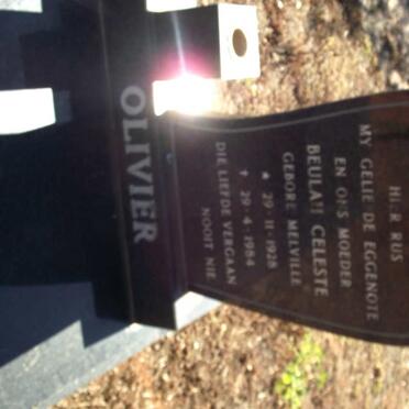 OLIVIER Beulah Celeste nee MELVILLE 1928-1984