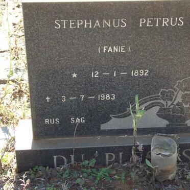 PLESSIS Stephanus Petrus, du 1892-1983