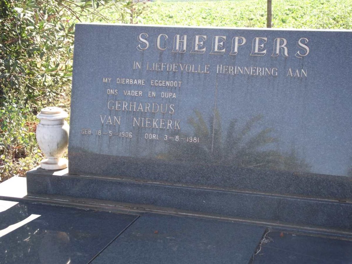 SCHEEPERS Gerhardus Van Niekerk 1906-1981