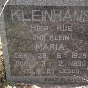 KLEINHANS Maria 1929-1930