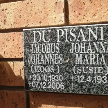 PISANI Jacobus Johannes, du 1930-2006 &amp; Johanna Maria 1932-