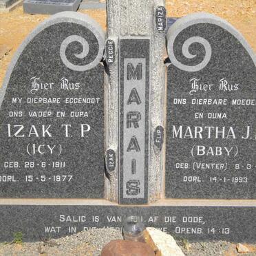 MARAIS Izak T.P. 1911-1977 &amp; Martha J.P. VENTER 1918-1993