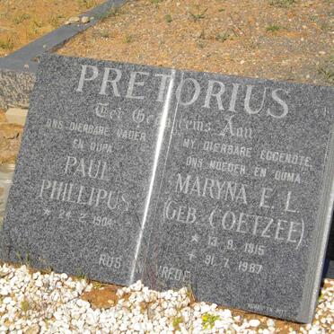 PRETORIUS Paul Philippus 1904-  &amp; Maryna E.L. COETZEE 1915-1987