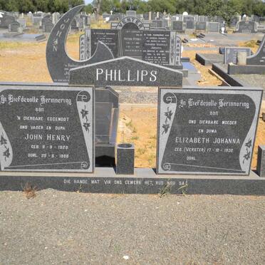 PHILLIPS John Henry 1928-1988 &amp; Elizabeth Johanna VORSTER 1932-