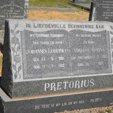 PRETORIUS Johannes Lodewicus 1891-1965 &amp; Adriana Rozina PRETORIUS 1893-1971