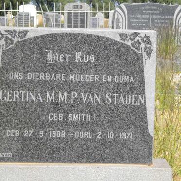 STADEN Gertina M.M.P., van nee SMITH 1908-1971