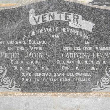 VENTER Pieter Jacobus 1896-1966 &amp; Catharina Levina VAN HEERDEN 1906-1985