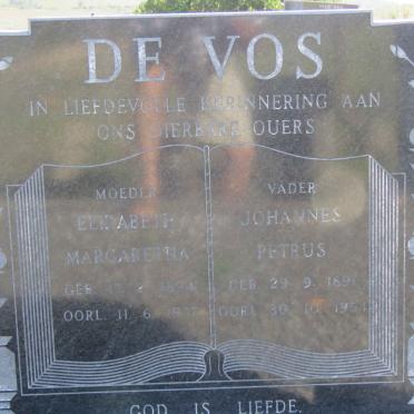 VOS Johannes Petrus, de 1891-1954 &amp; Elizabeth Margaretha 1894-1977