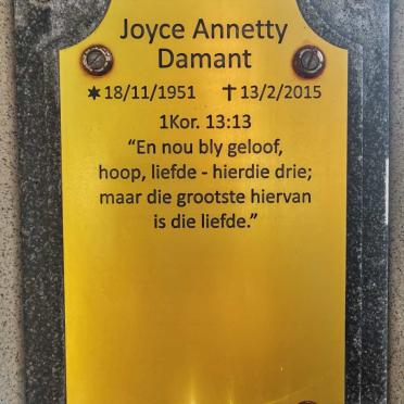 DAMANT Joyce Annetty 1951-2015