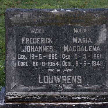LOUWRENS Frederick Johannes 1865-1954 &amp; Maria Magdalena 1868-1949