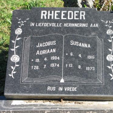 RHEEDER Jacobus Adriaan 1904-1974 &amp; Susanna 1916-1973