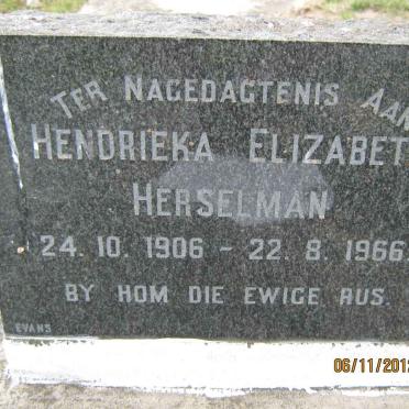 HERSELMAN Hendrieka Elizabeth 1906-1966