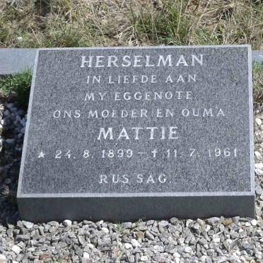 HERSELMAN Mattie 1899-1961