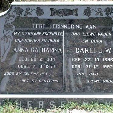 HERSELMAN Carel J.W. 1896-1992 &amp; Anna Catharina 1904-1977