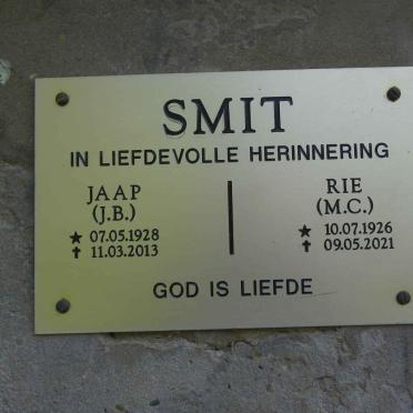 SMIT J.B. 1928-2013 &amp; M.C. 1926-2021