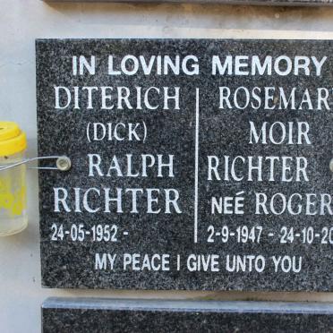 RICHTER Diterich Ralph 1952- &amp; Rosemary Moir ROGERS 1947-2014