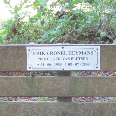 HEYMANS Erika Ronel nee VAN PLETSEN 1939-2009
