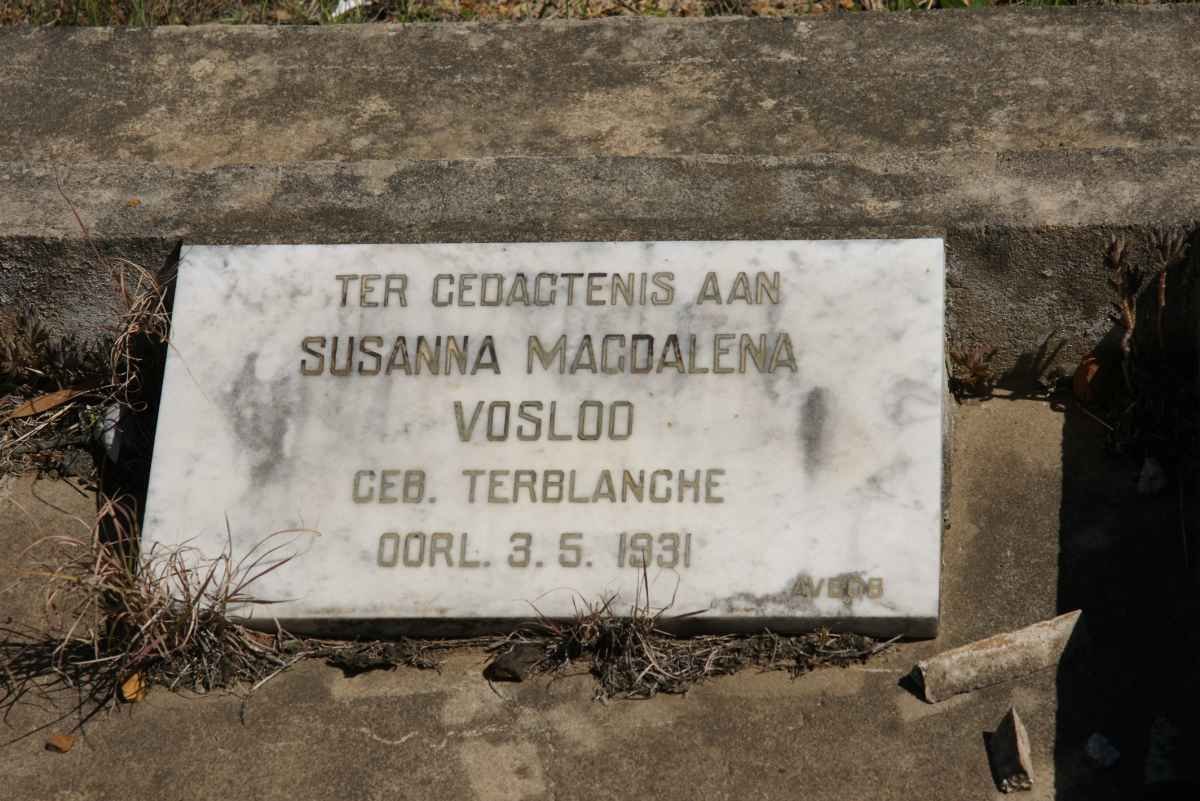 VOSLOO Susanna Magdalena nee TERBLANCHE -1931