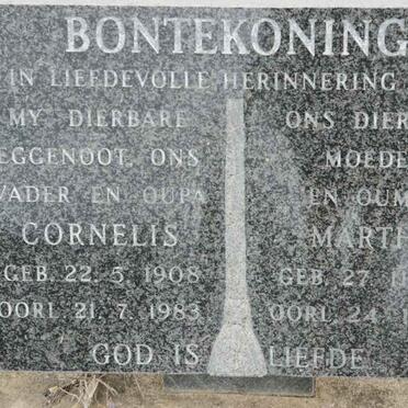 BONTEKONING Cornelius 1908-1983 &amp; Martha 1917-1987