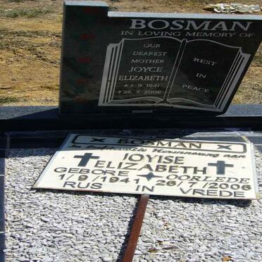 BOSMAN Joyce Elizabeth 1941-2006