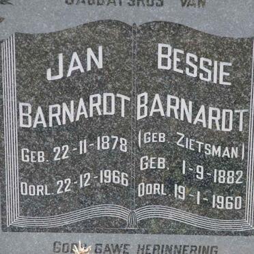 BARNARDT Jan 1878-1966 &amp; Bessie ZIETSMAN 1882-1960