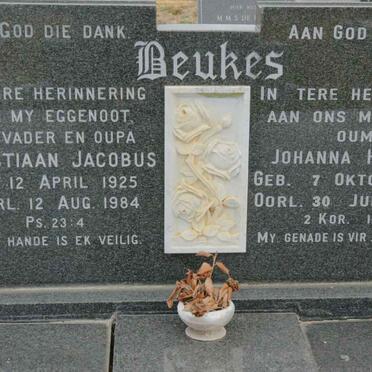 BEUKES Christiaan Jacobus 1925-1984 &amp; Johanna Hendrika 1928-2001