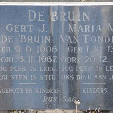 BRUIN Gert J., de 1906-1967 &amp; Maria M. VAN TONDER 13-88