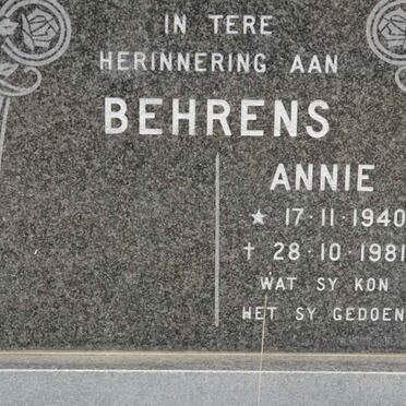BEHRENS Annie 1940-1981