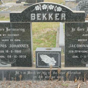 BEKKER Theunis Johannes 1910-1979 &amp; Jacomina Magrieta STRYDOM 1916-1995