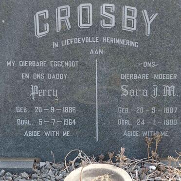CROSBY Percy 1886-1964 &amp; Sarah J.M. 1887-1980