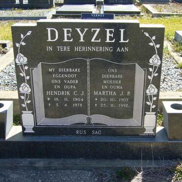 DEYZEL Hendrik C.J. 1904-1978 &amp; Martha J.P. 1907-1992