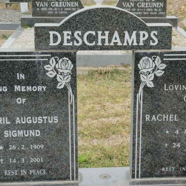 DESCHAMPS Cyril Augustus Sigmund 1909-2001 &amp; Rachel Elizabeth 1909-1983