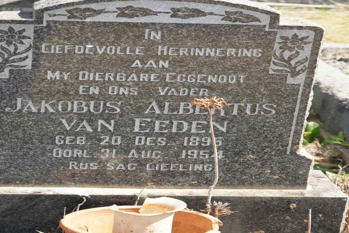 EEDEN Jakobus Albertus, van 1895-1954