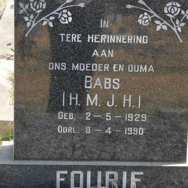 FOURIE H.M.J.H. 1929-1990