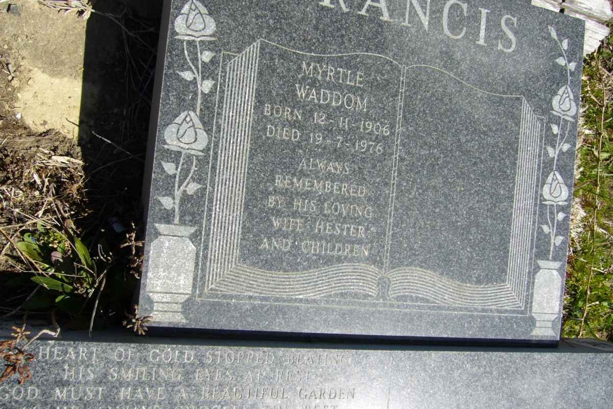 FRANCIS Mytrle nee WADDOM 1906-1976